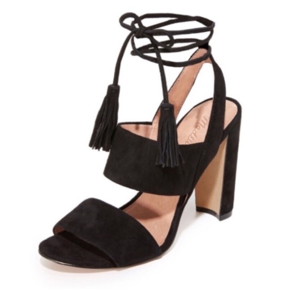 Madewell Shoes - Madewell Octavia Suede Tassell Heel Sandals Black
